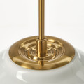 MUDDERVERK Pendant lamp, brass/opal white glass