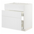 METOD / MAXIMERA Base cab f sink+3 fronts/2 drawers, white/Stensund white, 80x60 cm