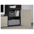 BESTÅ TV storage combination/glass doors, black-brown/Selsviken high-gloss/beige clear glass, 240x42x129 cm