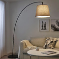 SKOTTORP / SKAFTET Floor lamp, arched, light grey