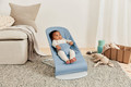 BABYBJÖRN Bliss Woven Baby Bouncer, Blue (Light Grey, Petal Quilt)