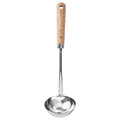 VARDAGEN Ladle, stainless steel/beech, 33 cm