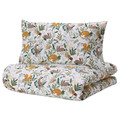 TROLLDOM 3-piece bedlinen set for cot, forest animal pattern/multicolour, 60x120 cm