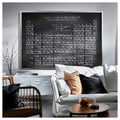 BJÖRKSTA Picture with frame, periodic table/aluminium-colour, 200x140 cm