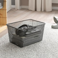 TROFAST Storage combination with boxes, light white stained pine/dark grey, 44x30x91 cm