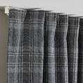 HÄGGVECKMAL Room darkening curtains, 1 pair, dark grey, 145x300 cm