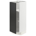 METOD Base cabinet with shelves, white/Nickebo matt anthracite, 30x37 cm