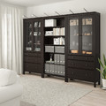 HEMNES Storage combination w doors/drawers, black-brown, 270x197 cm