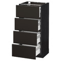 METOD / MAXIMERA Base cab 4 frnts/4 drawers, black/Kungsback anthracite, 40x37 cm