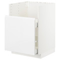 METOD Bc f BREDSJÖN sink/1 front/2 drws, white/Voxtorp high gloss/white, 60x60 cm