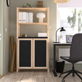 IVAR Shelving unit, with 2 doors pine/felt, 89x30x179 cm