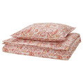 RODGERSIA Duvet cover and pillowcase, pink/white, 150x200/50x60 cm