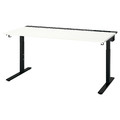 MITTZON Desk, white/black, 160x80 cm