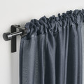 STENFRÖ Sheer curtains, 1 pair, with heading tape/dark blue, 145x300 cm