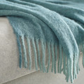 KLIPPOXEL Throw, grey-turquoise, 130x170 cm