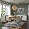 SKANSNÄS/TOSSBERG Table and 4 chairs, light beech veneer/white Gunnared beige, 150/205 cm