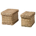 LURPASSA Box with lid, set of 2, seagrass