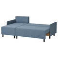 BRUKSVARA 3-seat sofa-bed with chaise longue, Knisa medium blue