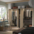 PAX / FORSAND Wardrobe combination, beige dark grey/beige, 250x60x201 cm