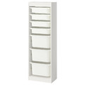 TROFAST Storage combination with boxes, white/white, 46x30x145 cm