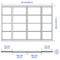 SKYTTA / FÄRVIK Sliding door combination, white/white glass, 351x240 cm