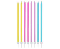 Birthday Candles 14.5x0.6cm 24pcs, pastel colours