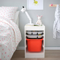 TROFAST Storage combination with box/trays, white grey/orange, 34x44x56 cm