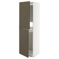 METOD High cabinet for fridge/freezer, white/Havstorp brown-beige, 60x60x200 cm