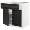 METOD / MAXIMERA Base cabinet with drawer/2 doors, white/Lerhyttan black stained, 80x60 cm
