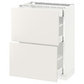 METOD / MAXIMERA Base cab with 2 fronts/3 drawers, white, Veddinge white, 60x37 cm