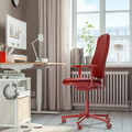 SMÖRKULL Office chair with armrests, Gräsnäs red