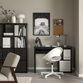 KALLAX / LOBERGET Desk and chair, black-brown/white