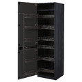 METOD High cabinet with pull-out larder, black/Upplöv matt anthracite, 60x60x200 cm