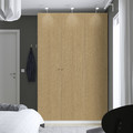 PAX / STORKLINTA Wardrobe combination, white/oak effect, 150x60x236 cm