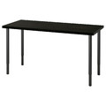 LAGKAPTEN / OLOV Desk, black-brown/black, 140x60 cm