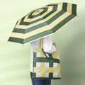 KNALLA Umbrella, foldable green/stripe