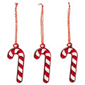 VINTERFINT Tree ornament, glass/candy cane red/white, 8 cm