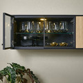 BOASTAD Wall shelf, black/oak veneer, 121x32x32 cm