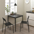 SANDSBERG / ADDE Table and 2 chairs, black/black, 67x67 cm