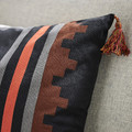 FRUKTMOTT Cushion cover, black/orange-red, 40x58 cm