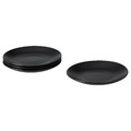 FÄRGKLAR Side plate, matt dark grey, 20 cm, 4 pack