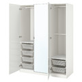 PAX / FARDAL/ÅHEIM Wardrobe combination, high-gloss white/mirror glass, 150x60x201 cm