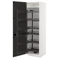 METOD High cabinet with pull-out larder, white/Upplöv matt anthracite, 60x60x200 cm