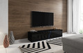 Wall-mounted TV Cabinet Slant 160, matt black/high-gloss black, LED EU