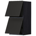 METOD Wall cab horizo 2 doors w push-open, black/Nickebo matt anthracite, 40x80 cm