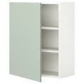 ENHET Wall cb w 2 shlvs/door, white/pale grey-green, 60x32x75 cm