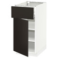 METOD / MAXIMERA Base cabinet with drawer/door, white/Kungsbacka anthracite, 40x60 cm