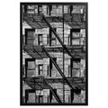 BJÖRKSTA Picture with frame, balconies/black, 78x118 cm