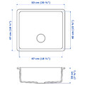 HAVSEN Inset sink, 1 bowl, white, 53x47 cm