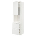 METOD / MAXIMERA Hi cab f micro combi w door/3 drwrs, white/Voxtorp matt white, 60x60x240 cm